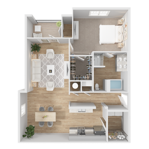Floor plan for 1 bed, 1 bath, 1172 sqft